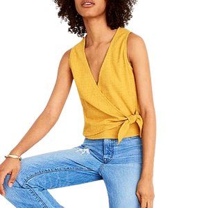 Madewell Mustard Yellow Wrap Tie Tank Top New WOT